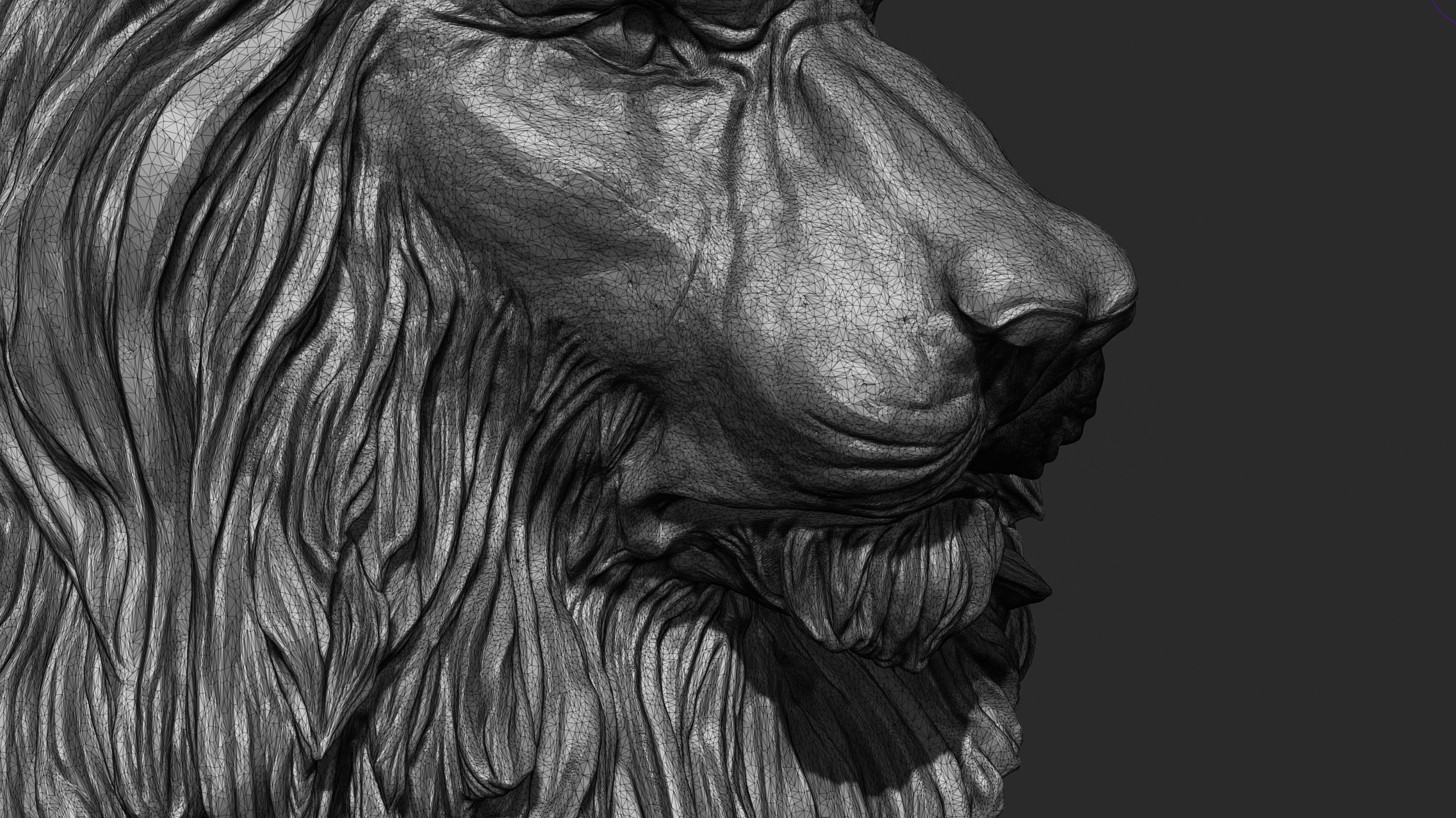 Recumbent Lion Sculpture 3d print model 3D print model_28