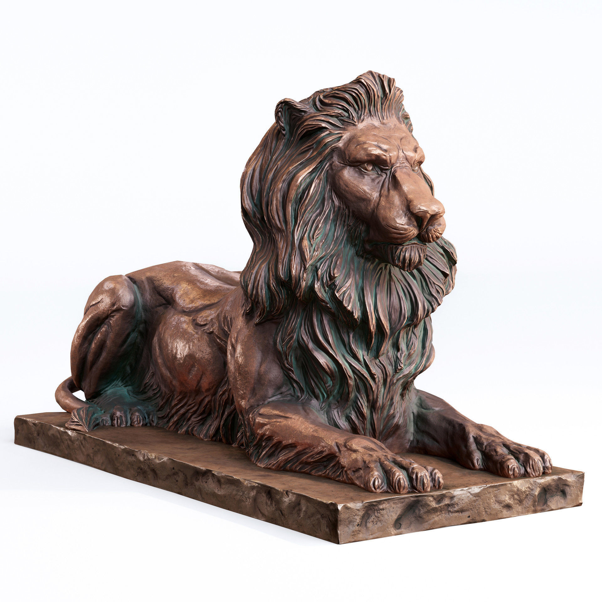 Recumbent Lion Sculpture 3d print model 3D print model_3