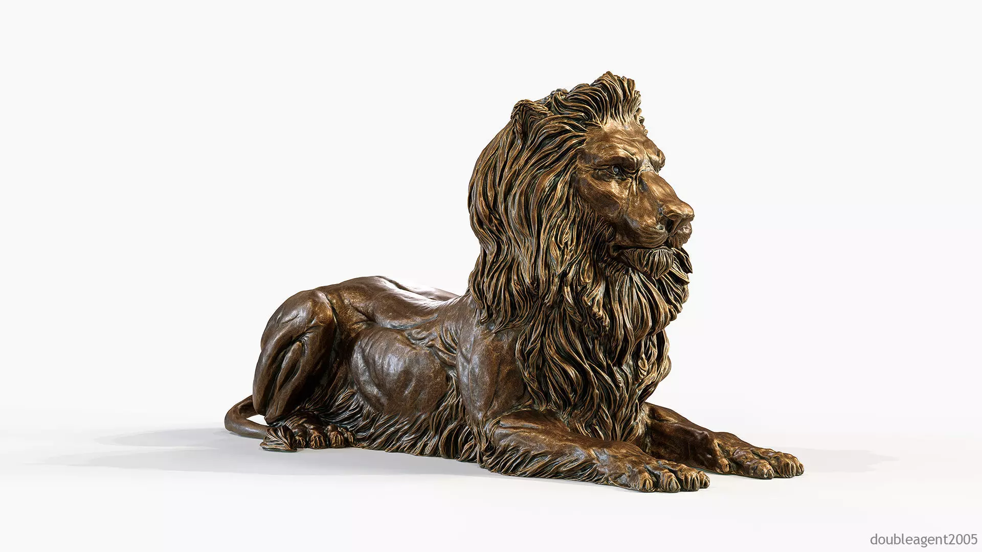 Recumbent Lion Sculpture 3d print model 3D print model_0