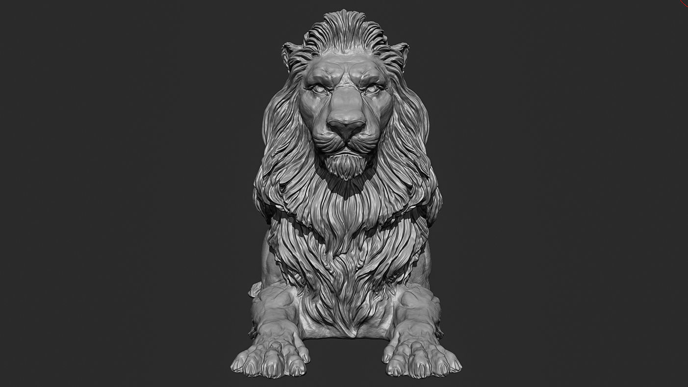 Recumbent Lion Sculpture 3d print model 3D print model_12