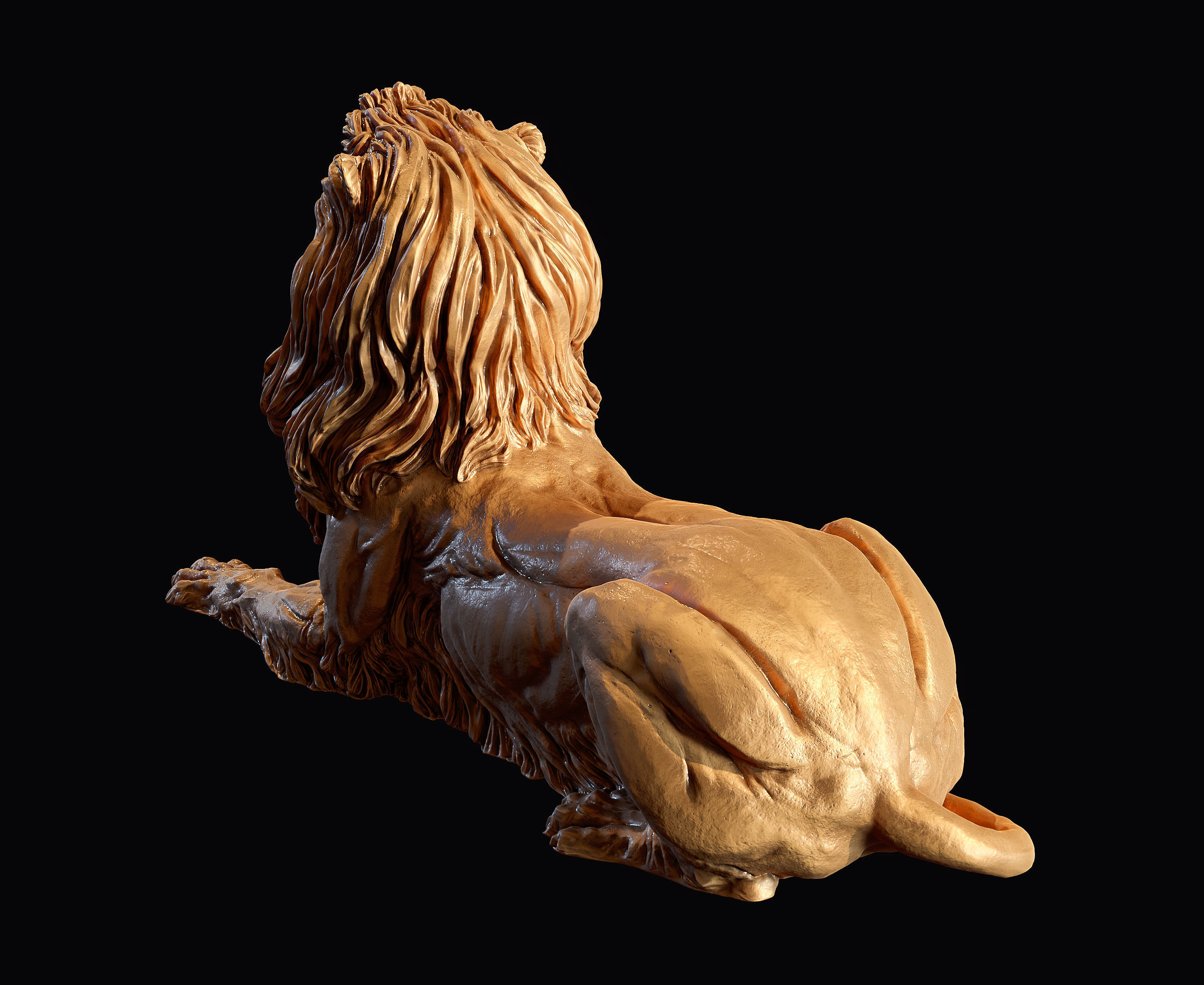 Recumbent Lion Sculpture 3d print model 3D print model_6