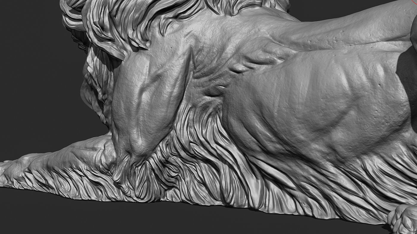 Recumbent Lion Sculpture 3d print model 3D print model_20