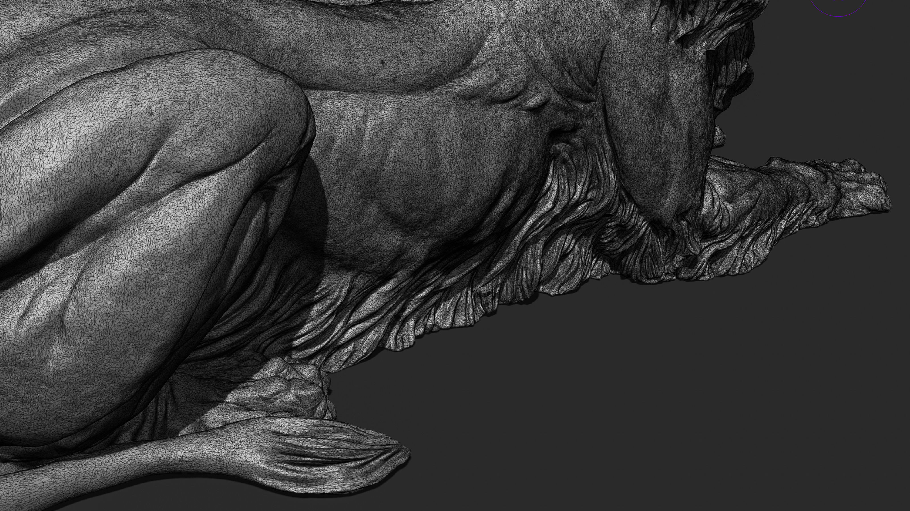 Recumbent Lion Sculpture 3d print model 3D print model_26