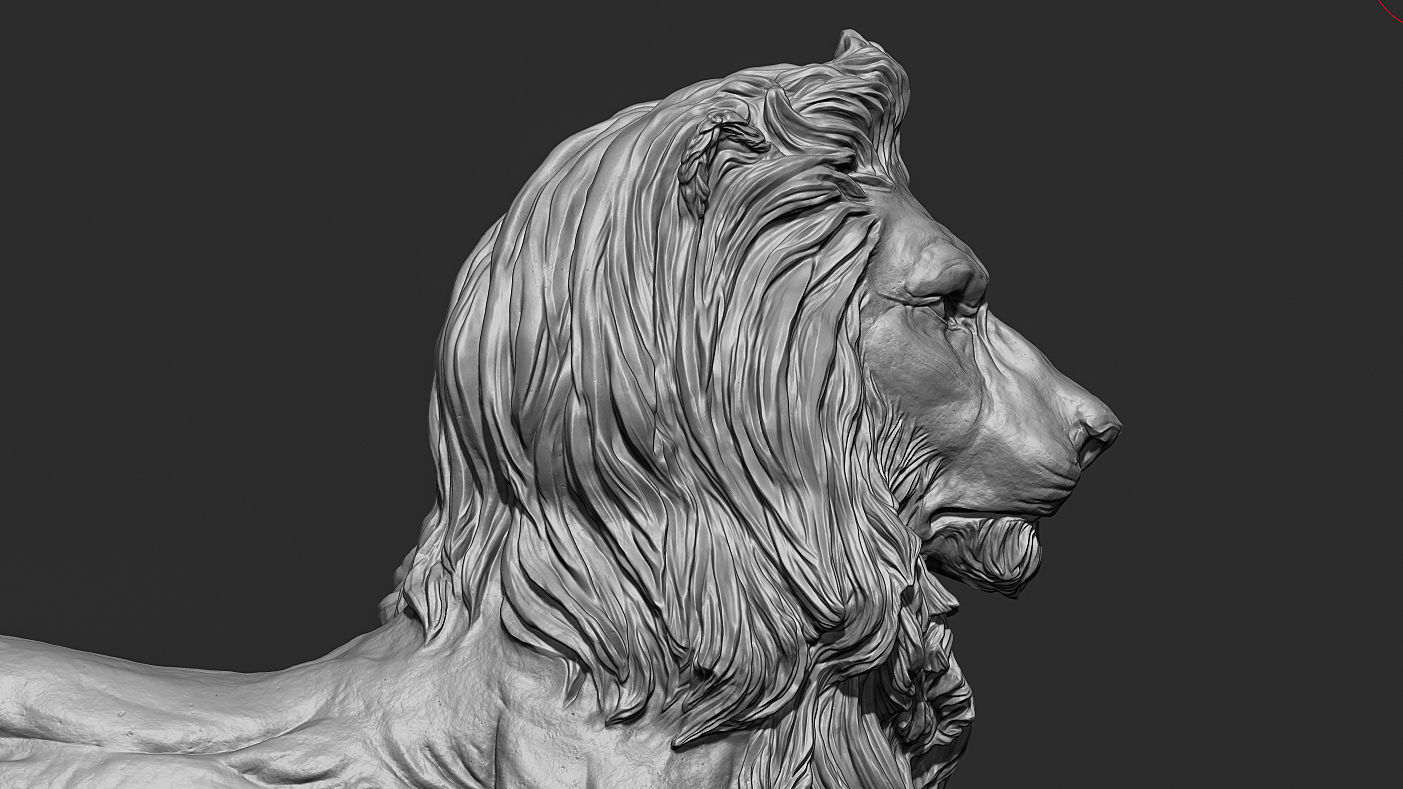 Recumbent Lion Sculpture 3d print model 3D print model_17