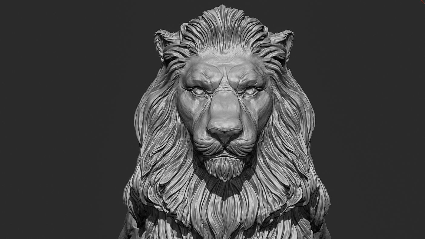 Recumbent Lion Sculpture 3d print model 3D print model_18