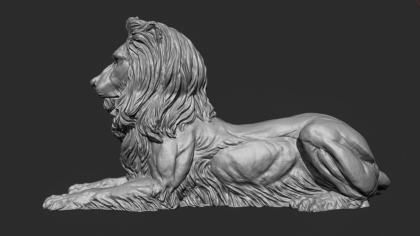 Recumbent Lion Sculpture 3d print model 3D print model_15