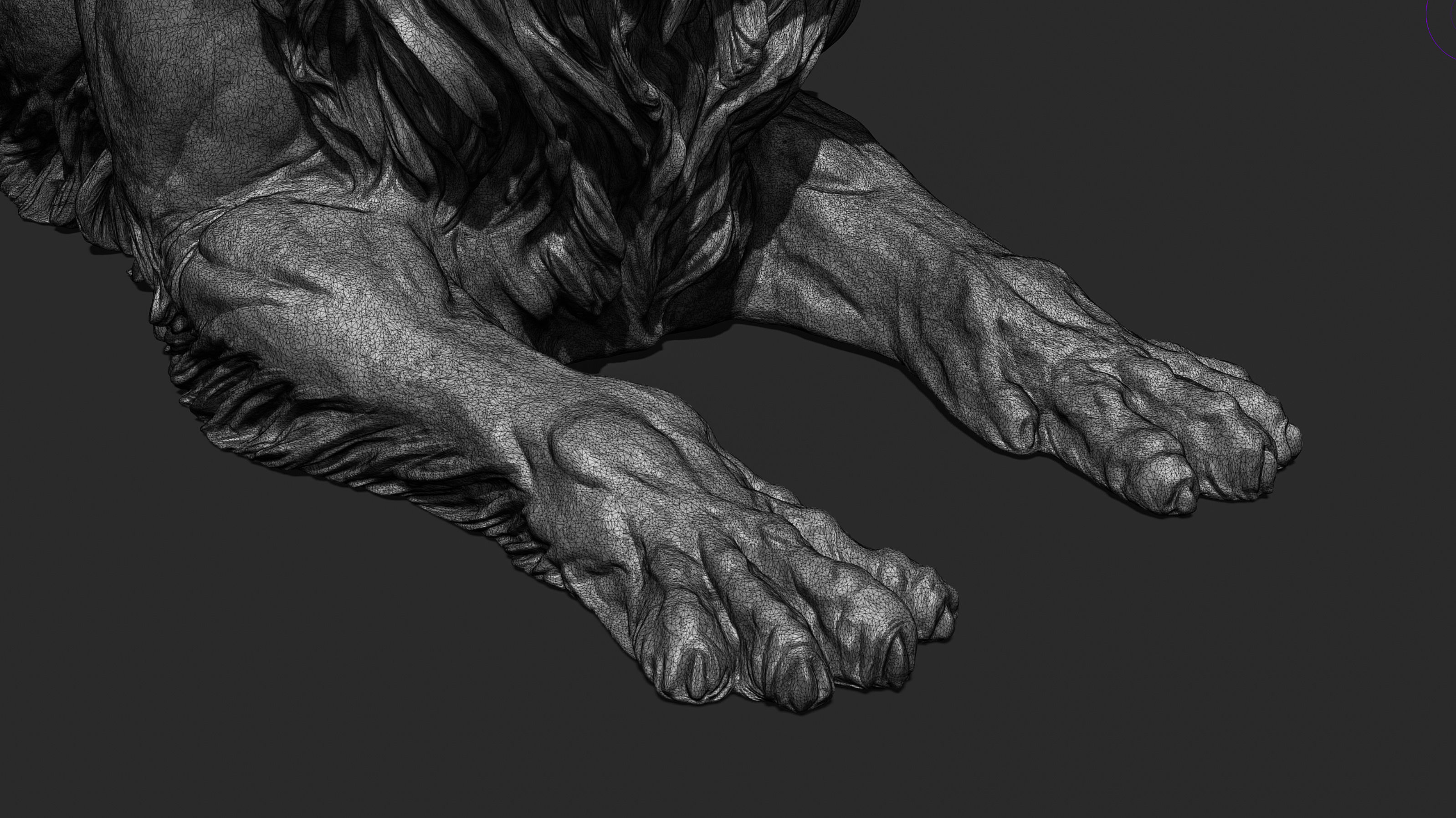 Recumbent Lion Sculpture 3d print model 3D print model_25