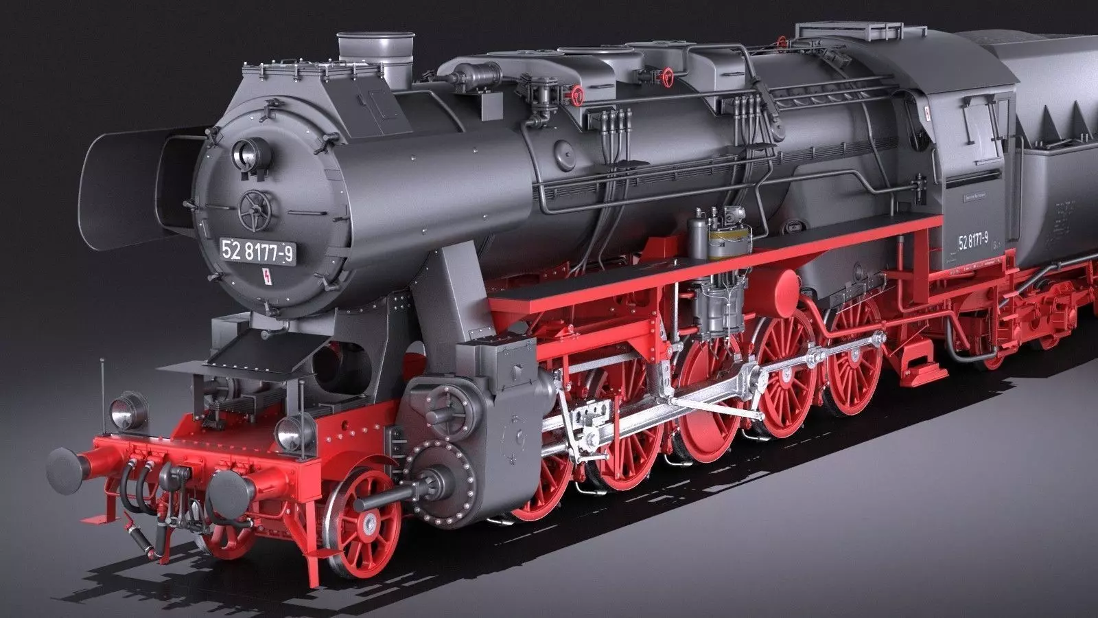 Locomotive BR-52 Steam Train 3D model
