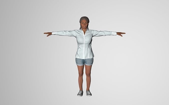 Rigged Female Model Emily 3D model