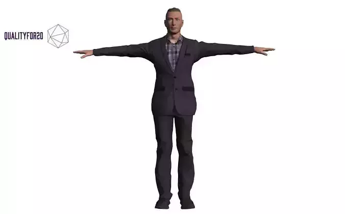 Man with long Hair  3D model