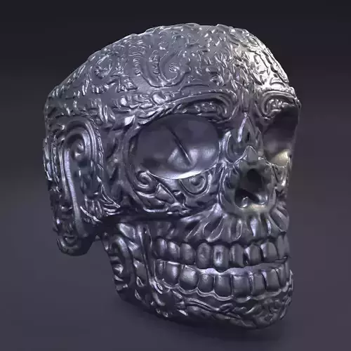 Skull ring with patterns
