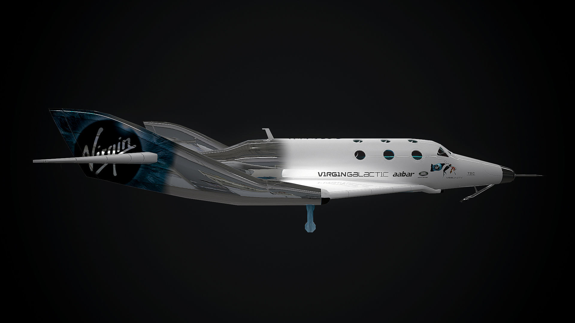 Virgin galactic spaceship Low-poly 3D model_3