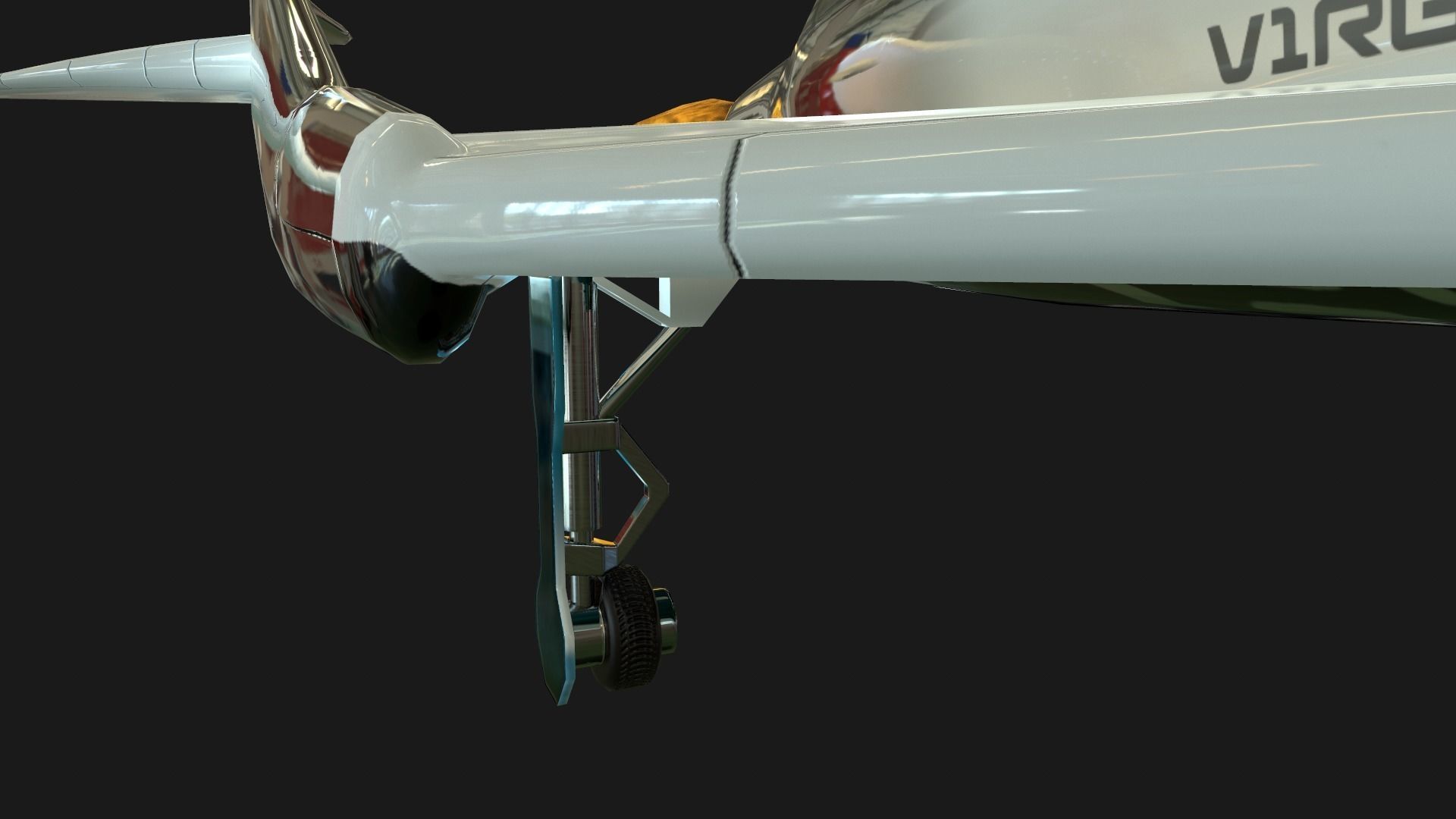 Virgin galactic spaceship Low-poly 3D model_21