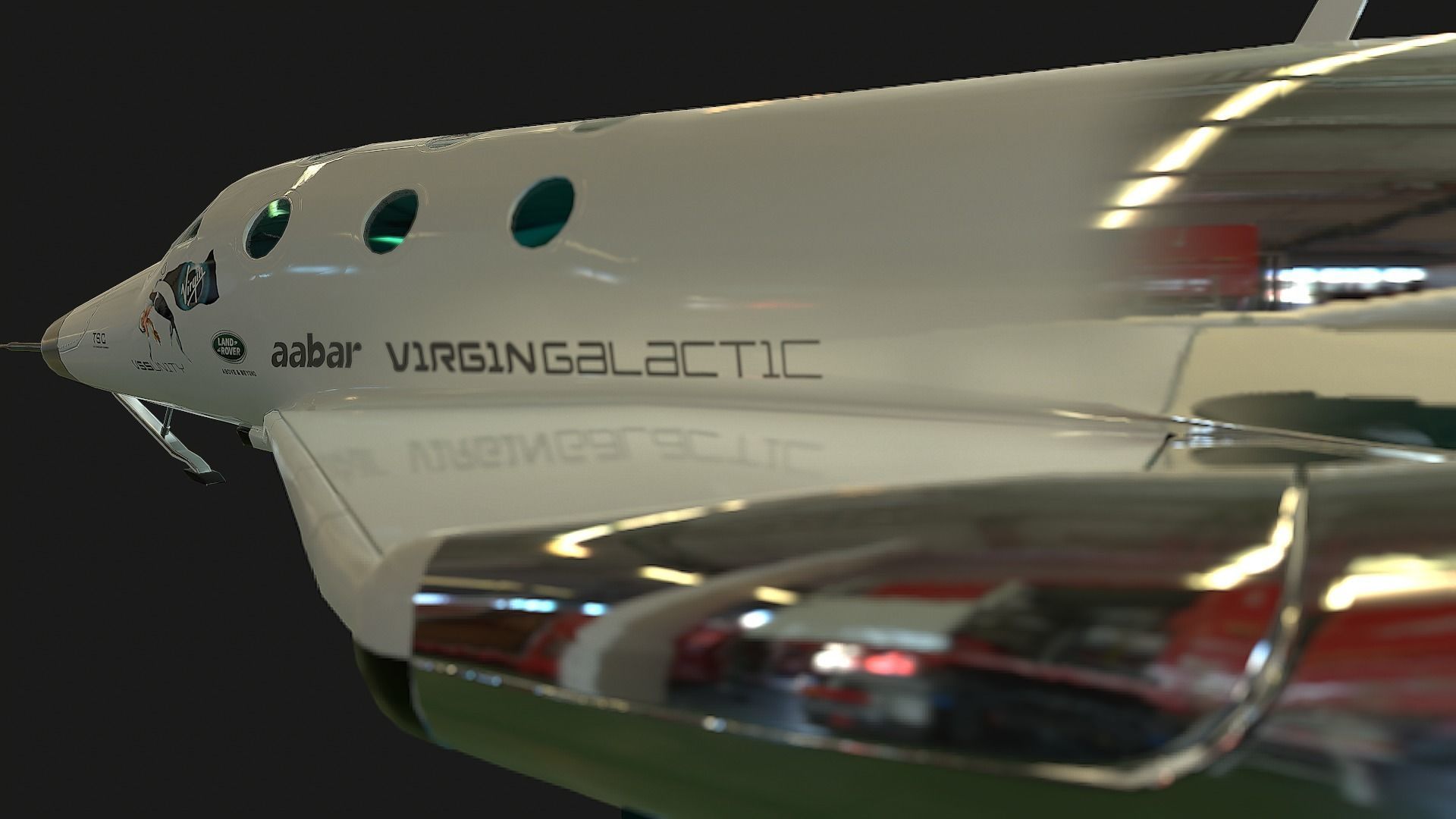 Virgin galactic spaceship Low-poly 3D model_26