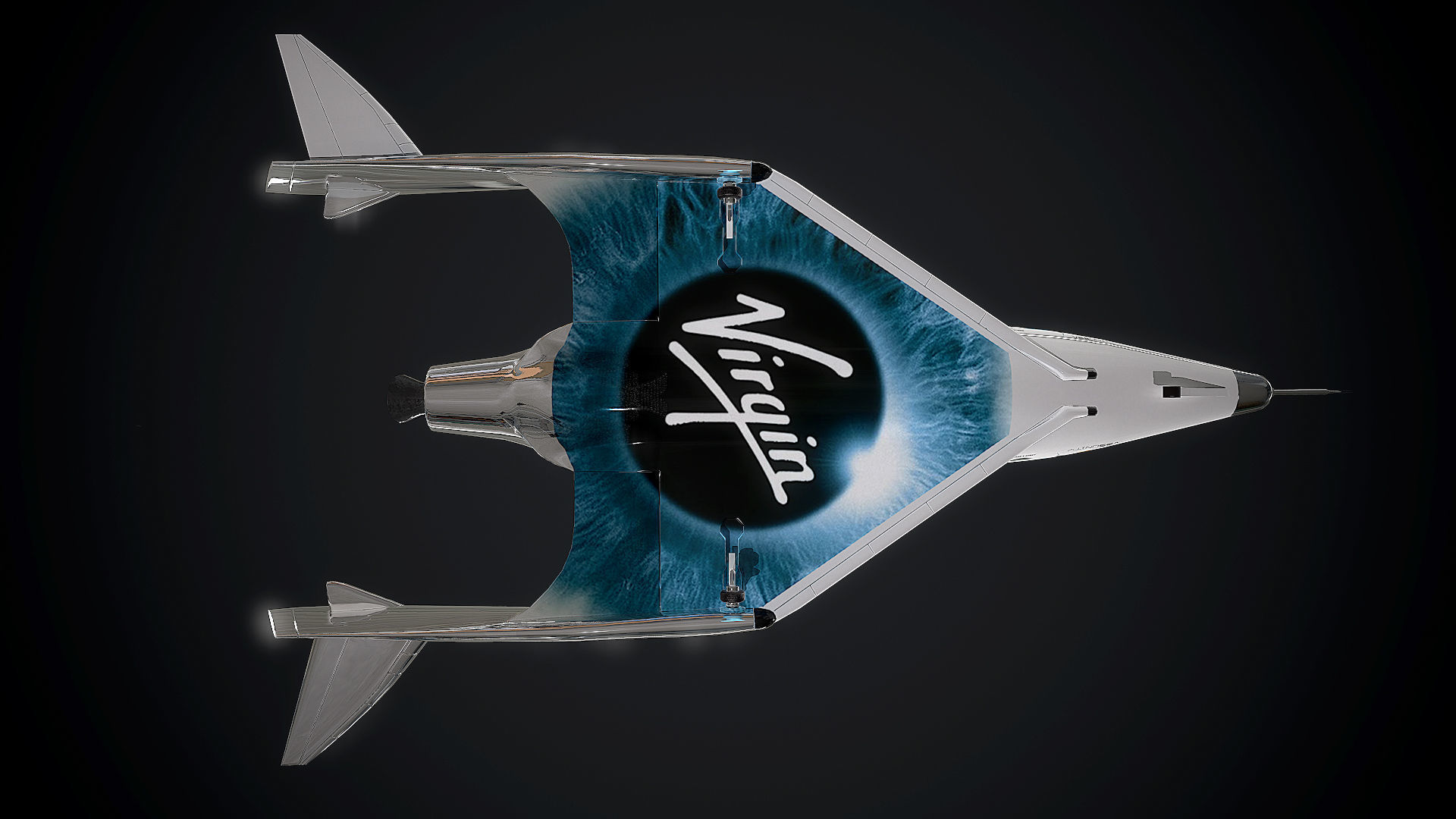 Virgin galactic spaceship Low-poly 3D model_6