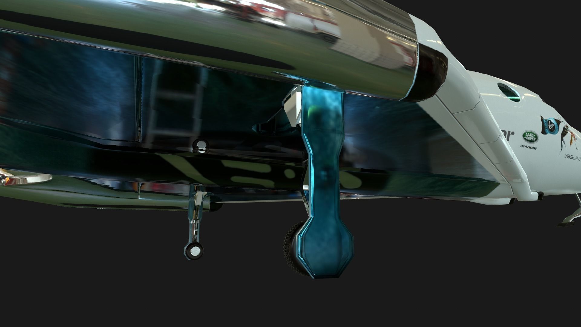 Virgin galactic spaceship Low-poly 3D model_24