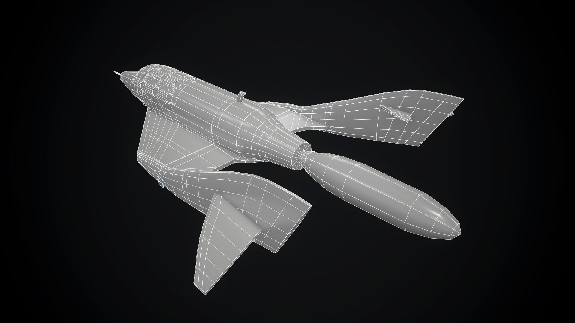 Virgin galactic spaceship Low-poly 3D model_14