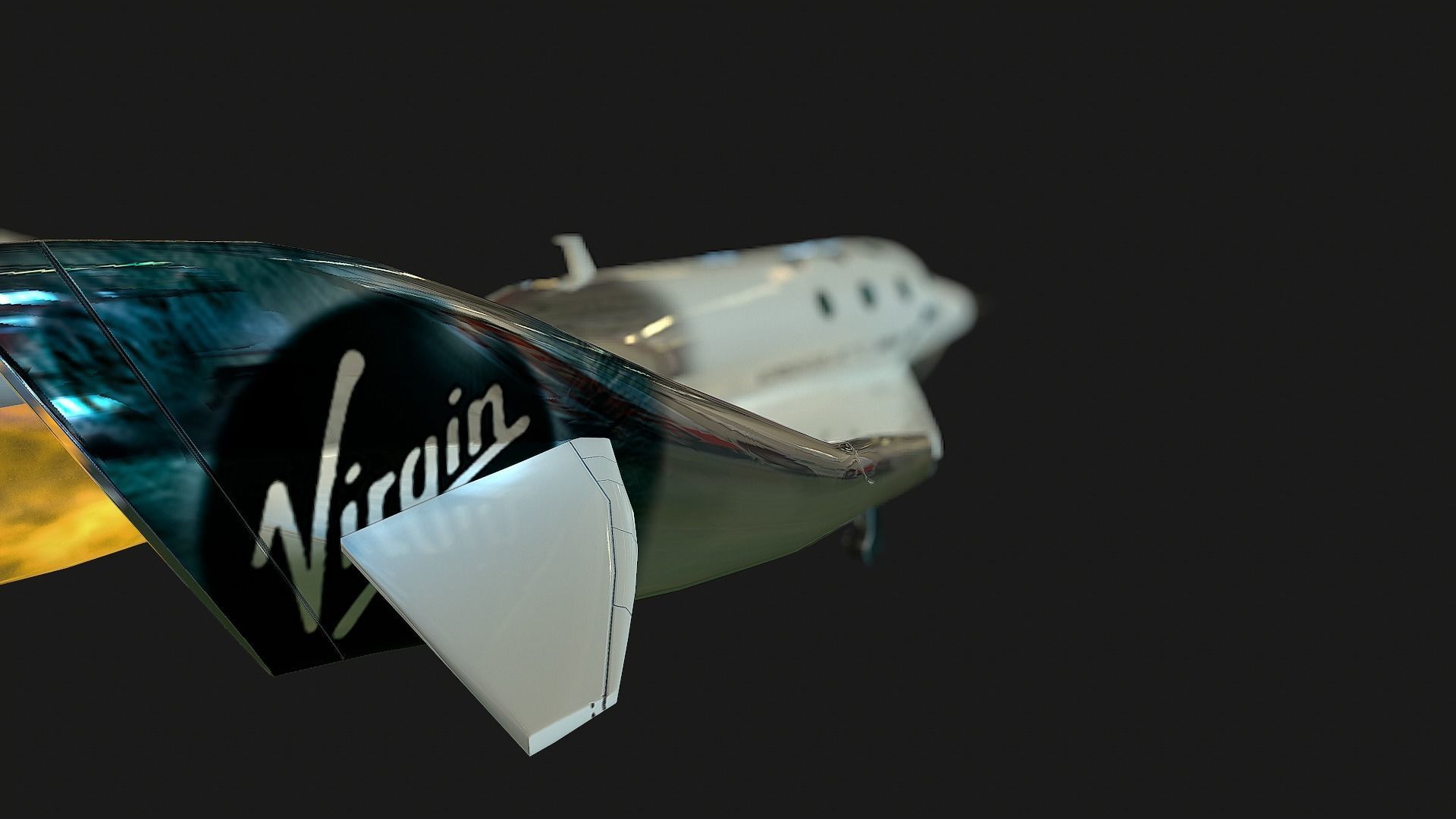 Virgin galactic spaceship Low-poly 3D model_29