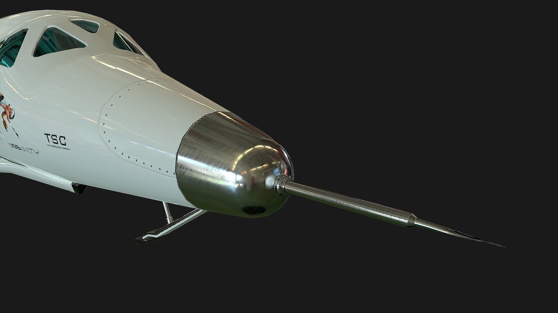 Virgin galactic spaceship Low-poly 3D model_20