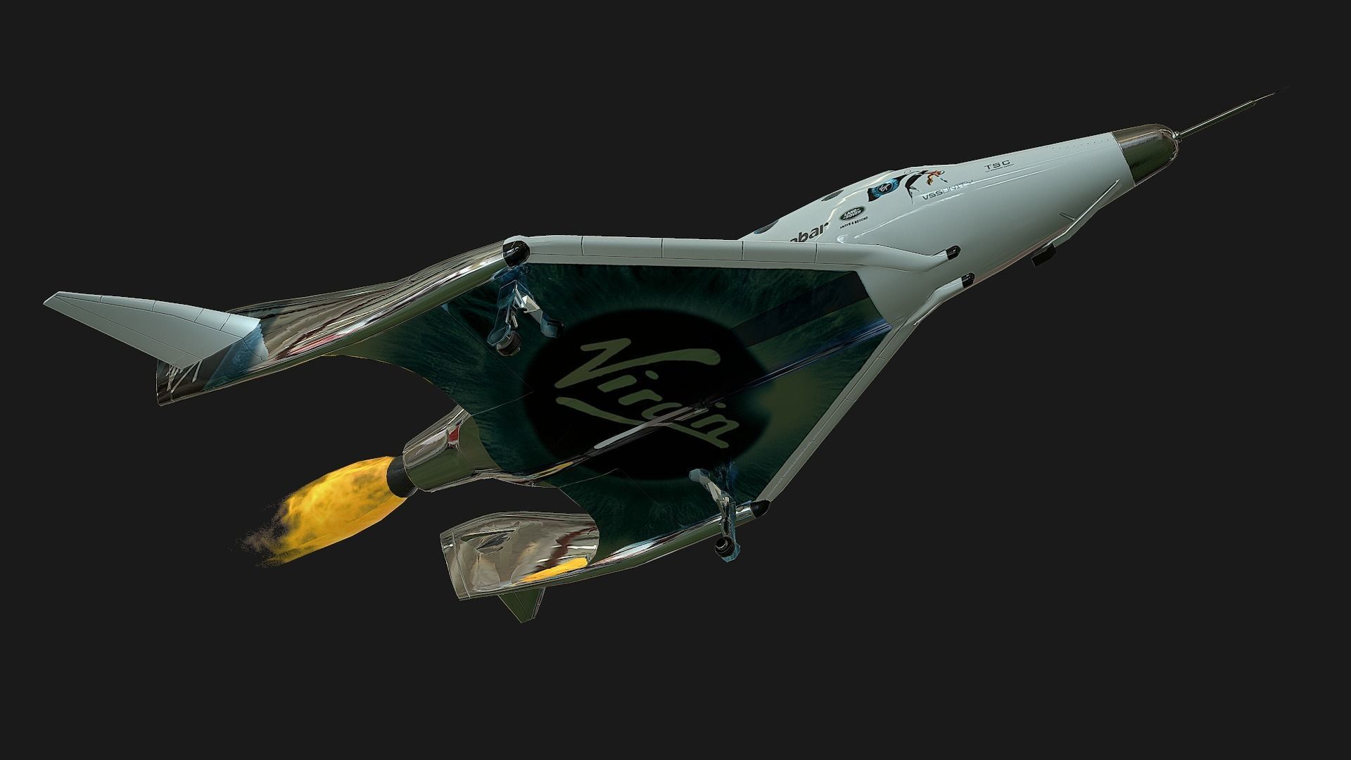 Virgin galactic spaceship Low-poly 3D model_27