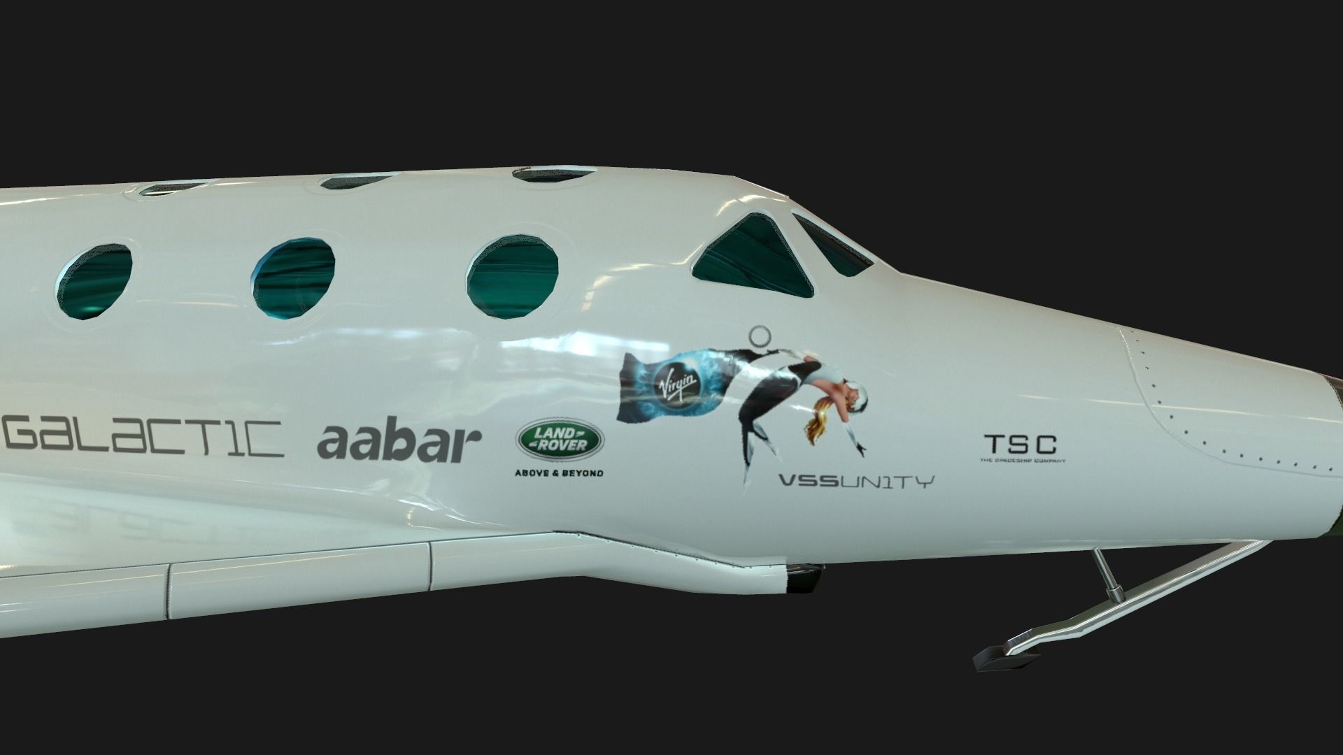 Virgin galactic spaceship Low-poly 3D model_23