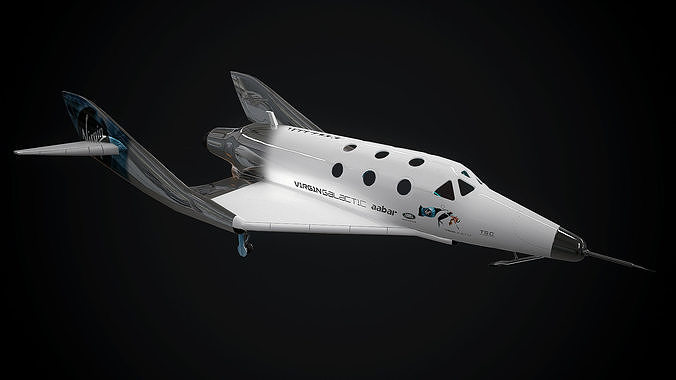 Virgin galactic spaceship Low-poly 3D model