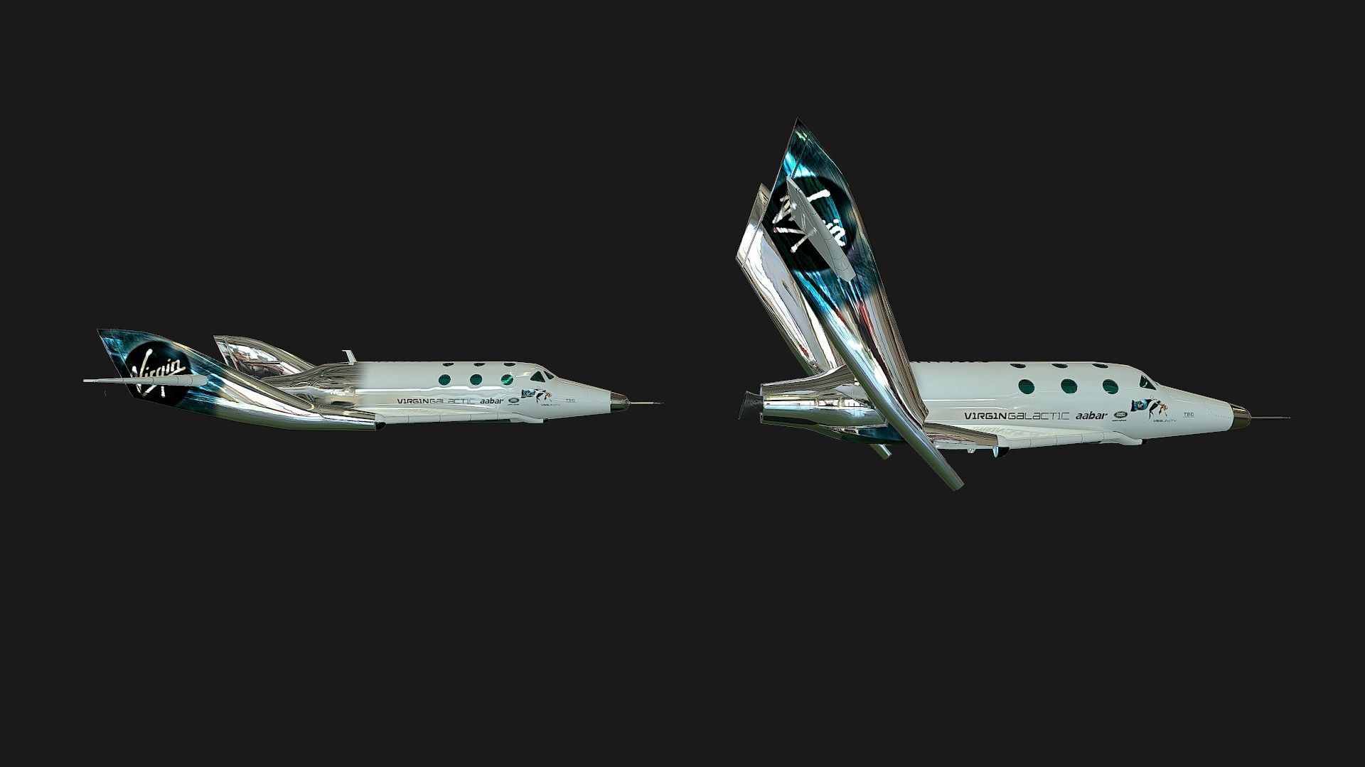 Virgin galactic spaceship Low-poly 3D model_32