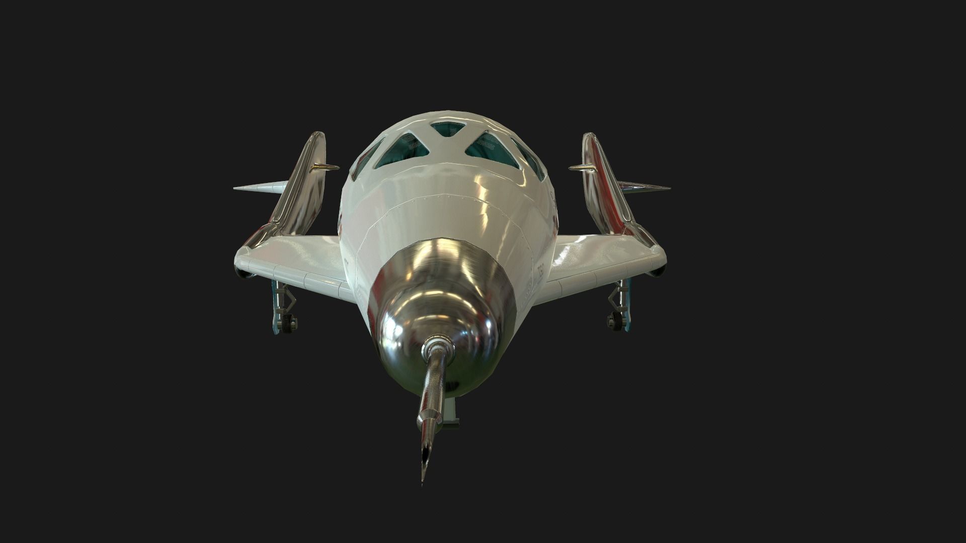 Virgin galactic spaceship Low-poly 3D model_17