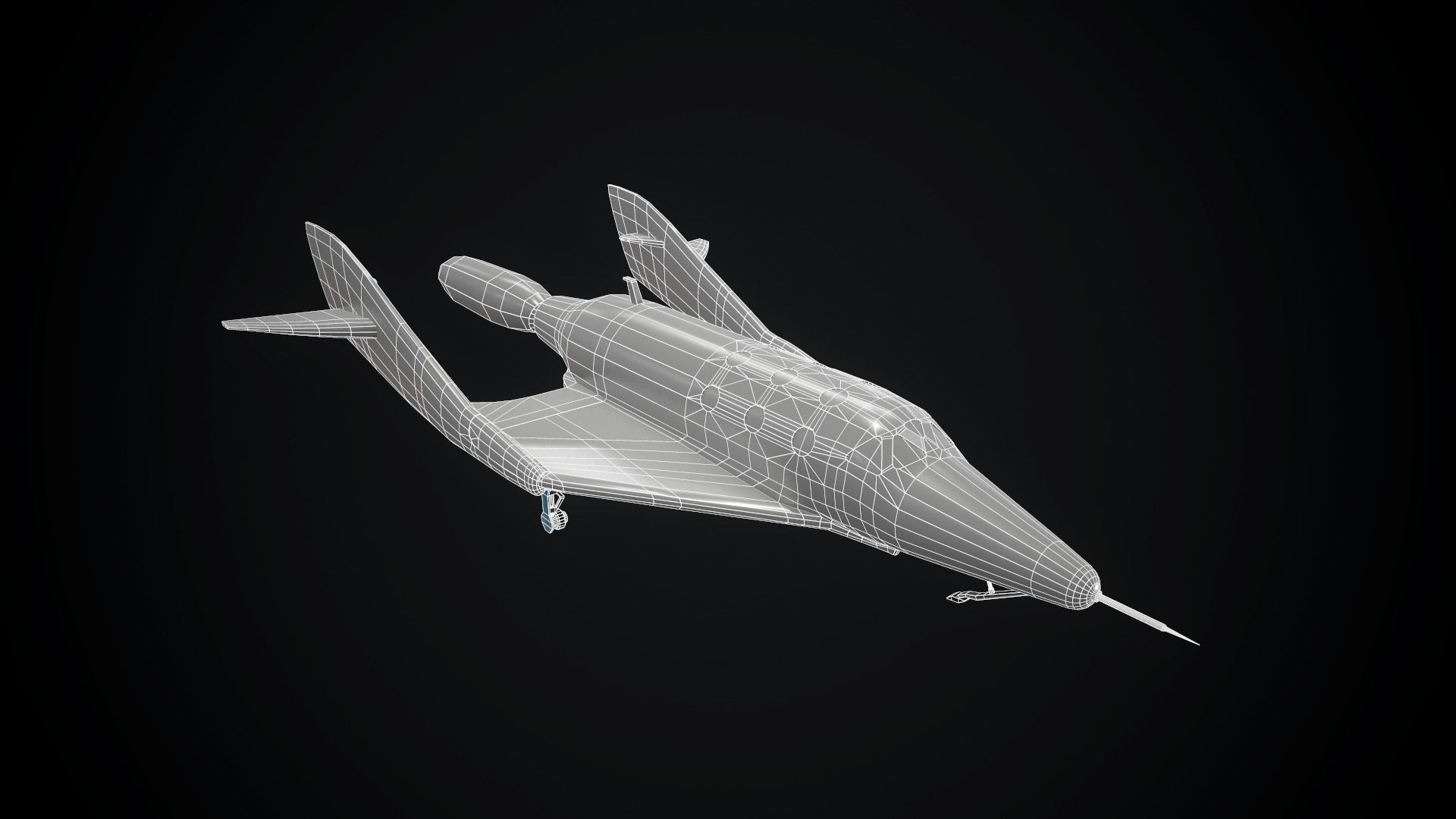 Virgin galactic spaceship Low-poly 3D model_15