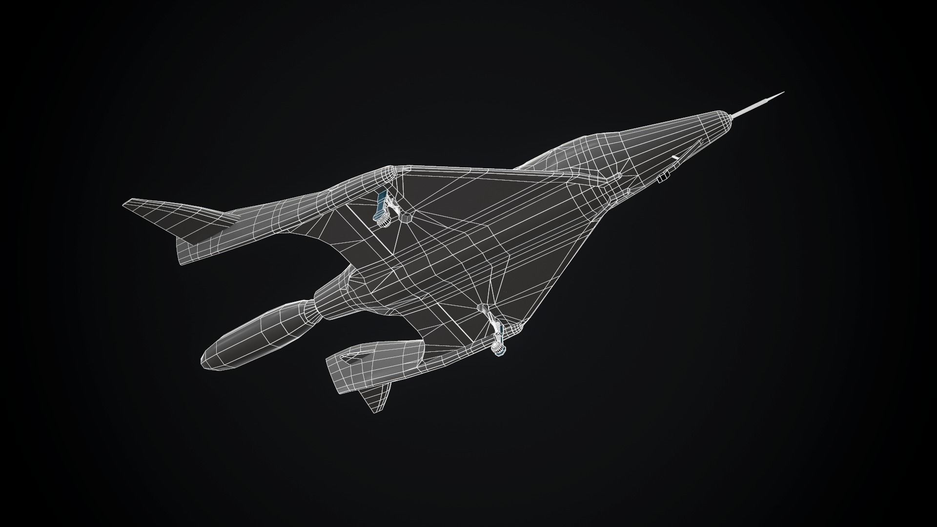 Virgin galactic spaceship Low-poly 3D model_13