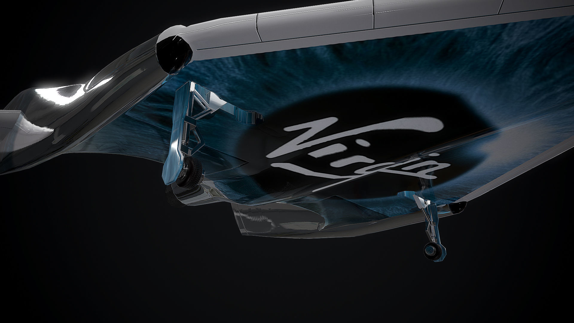 Virgin galactic spaceship Low-poly 3D model_8