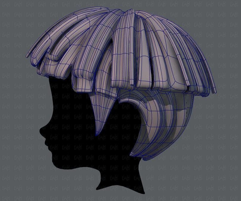 3D Hair style for boy V54 Low-poly 3D model_15