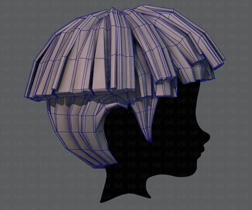 3D Hair style for boy V54 Low-poly 3D model_27