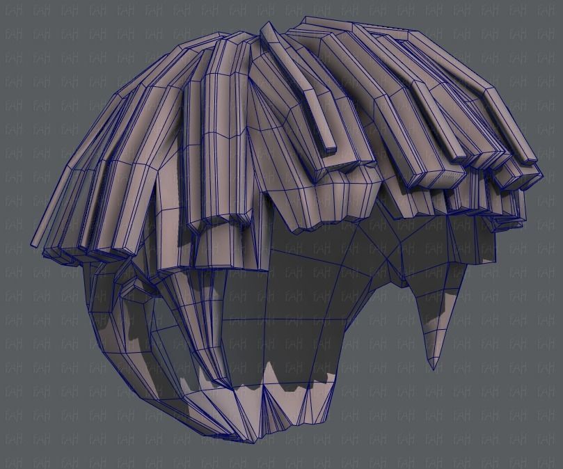 3D Hair style for boy V54 Low-poly 3D model_44