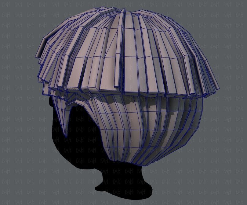 3D Hair style for boy V54 Low-poly 3D model_30