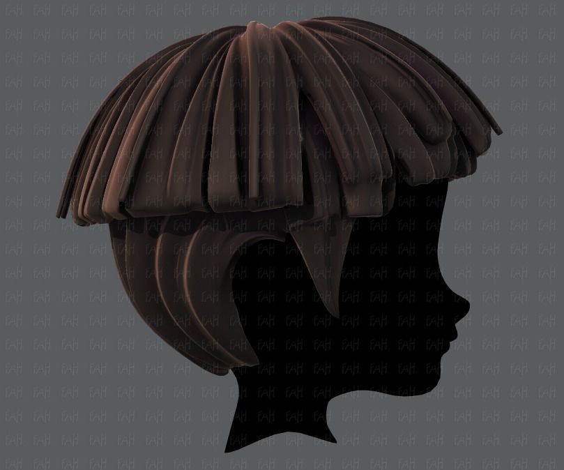 3D Hair style for boy V54 Low-poly 3D model_3