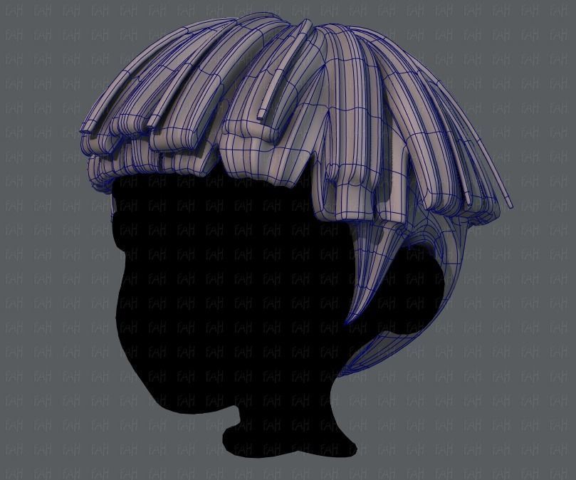 3D Hair style for boy V54 Low-poly 3D model_16
