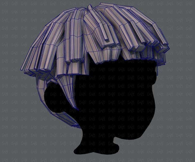 3D Hair style for boy V54 Low-poly 3D model_26