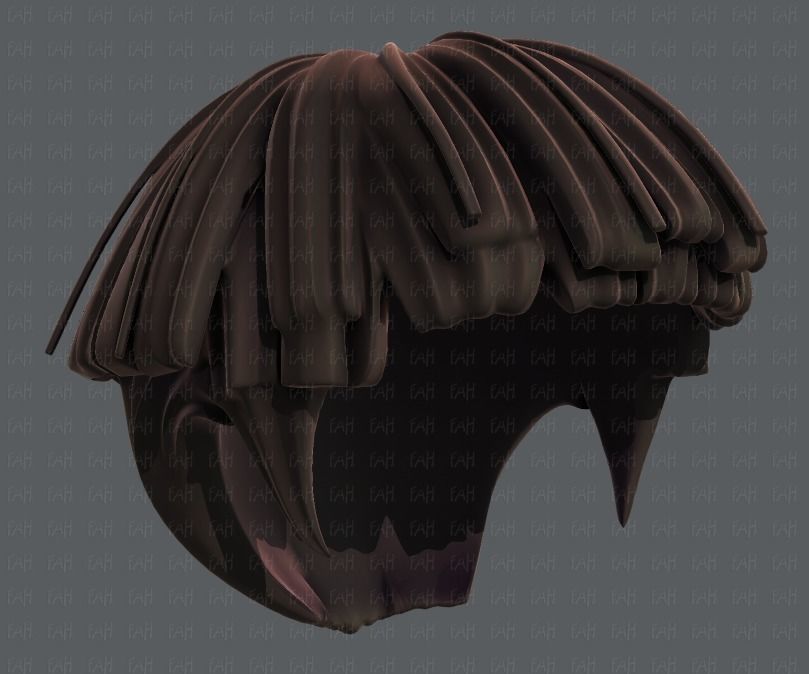 3D Hair style for boy V54 Low-poly 3D model_41