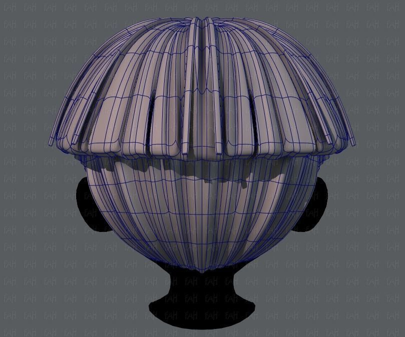 3D Hair style for boy V54 Low-poly 3D model_13