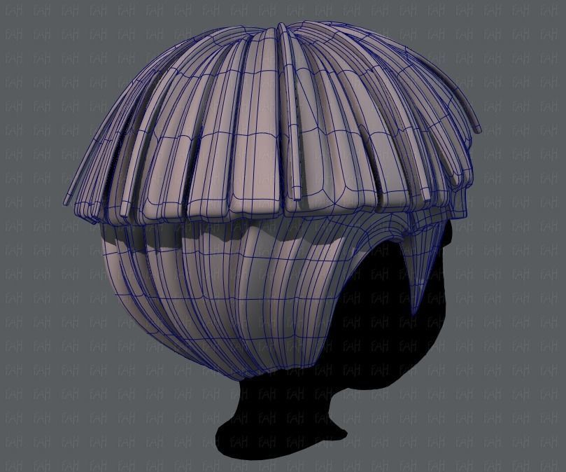 3D Hair style for boy V54 Low-poly 3D model_12