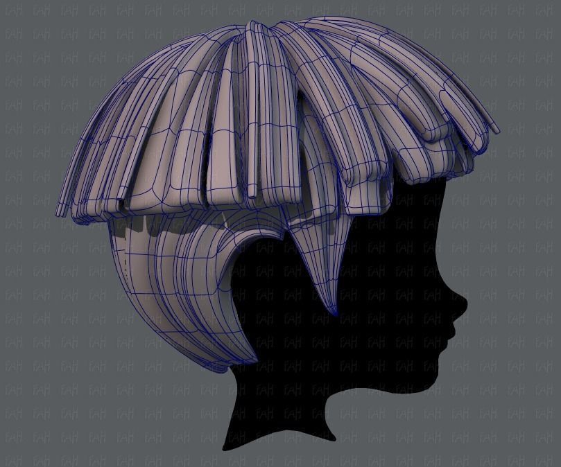 3D Hair style for boy V54 Low-poly 3D model_11