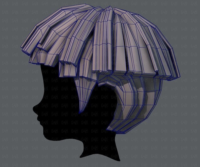 3D Hair style for boy V54 Low-poly 3D model_31