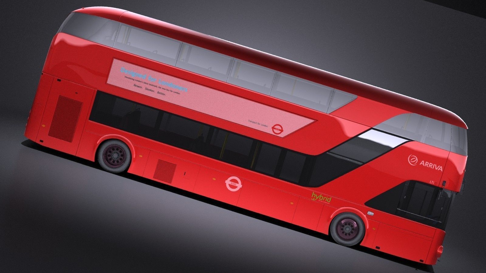 London Bus lt2 arriva vray 3D model_6