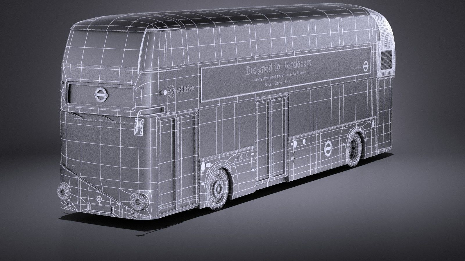 London Bus lt2 arriva vray 3D model_14