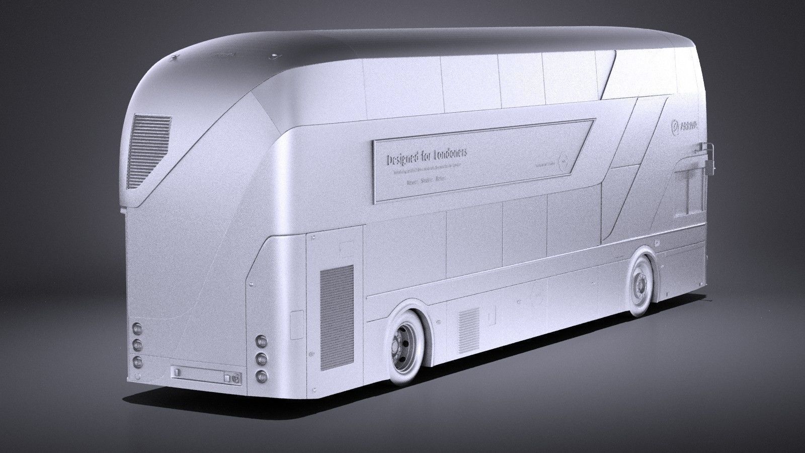 London Bus lt2 arriva vray 3D model_11