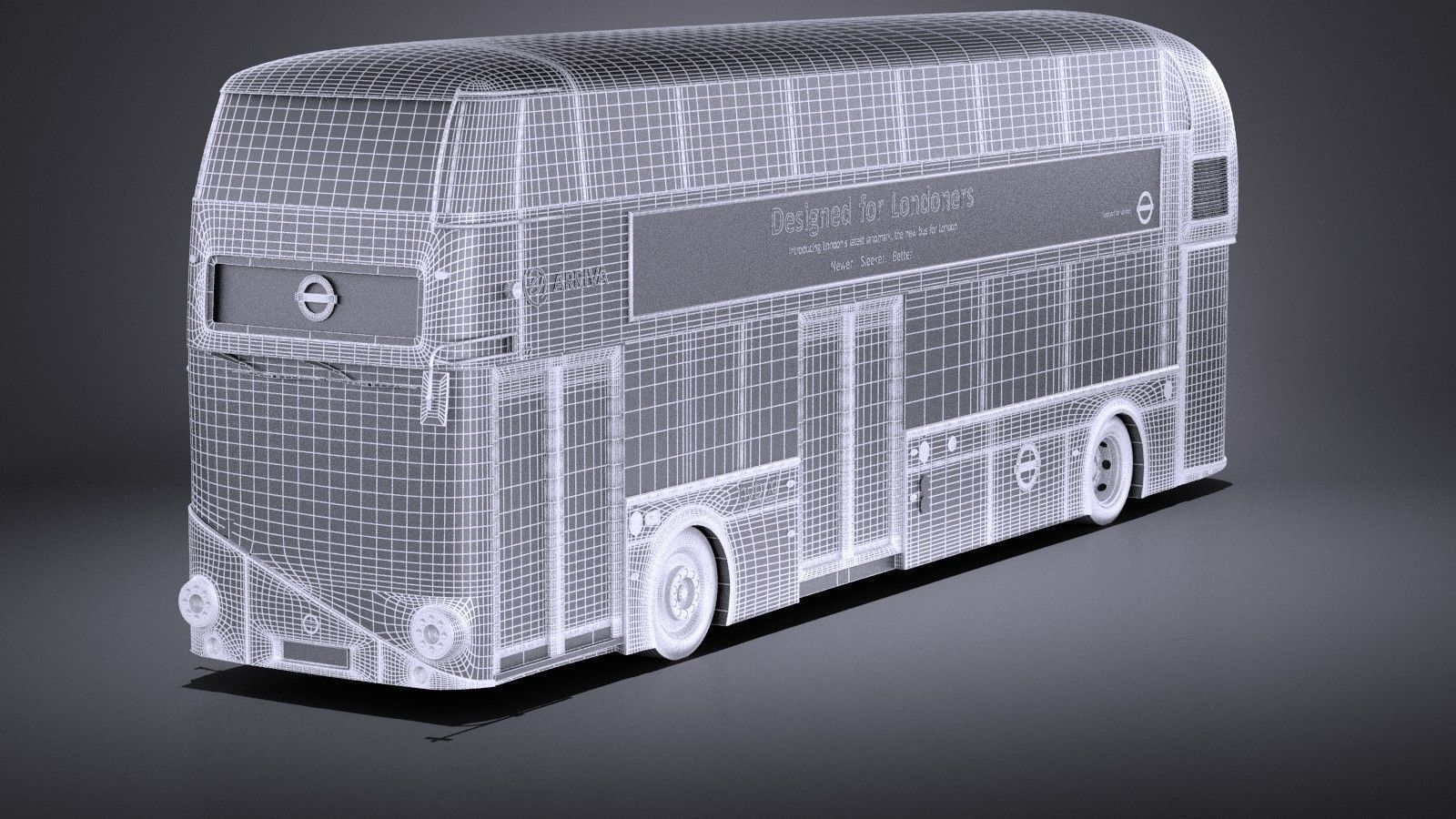 London Bus lt2 arriva vray 3D model_12