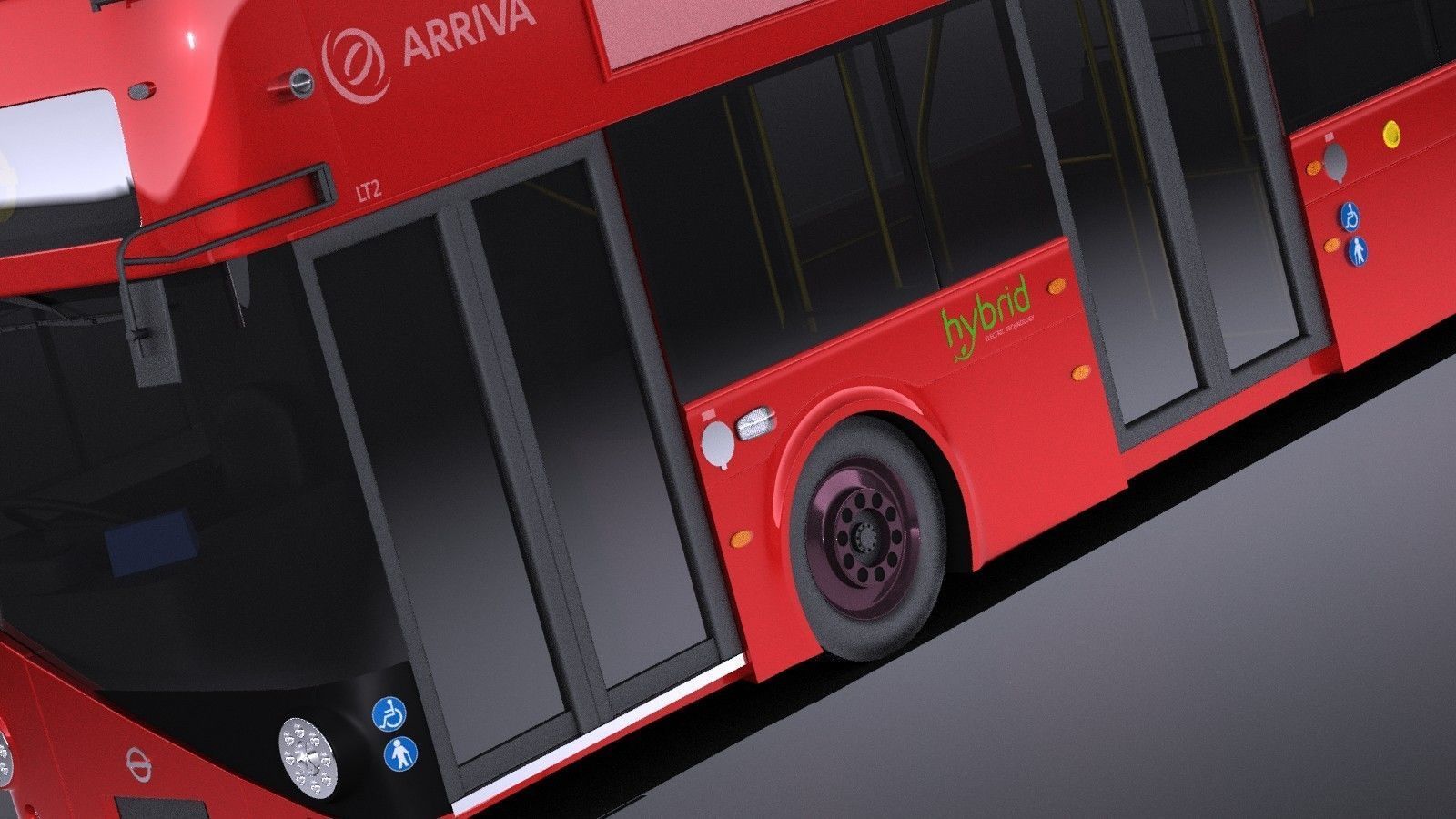 London Bus lt2 arriva vray 3D model_2