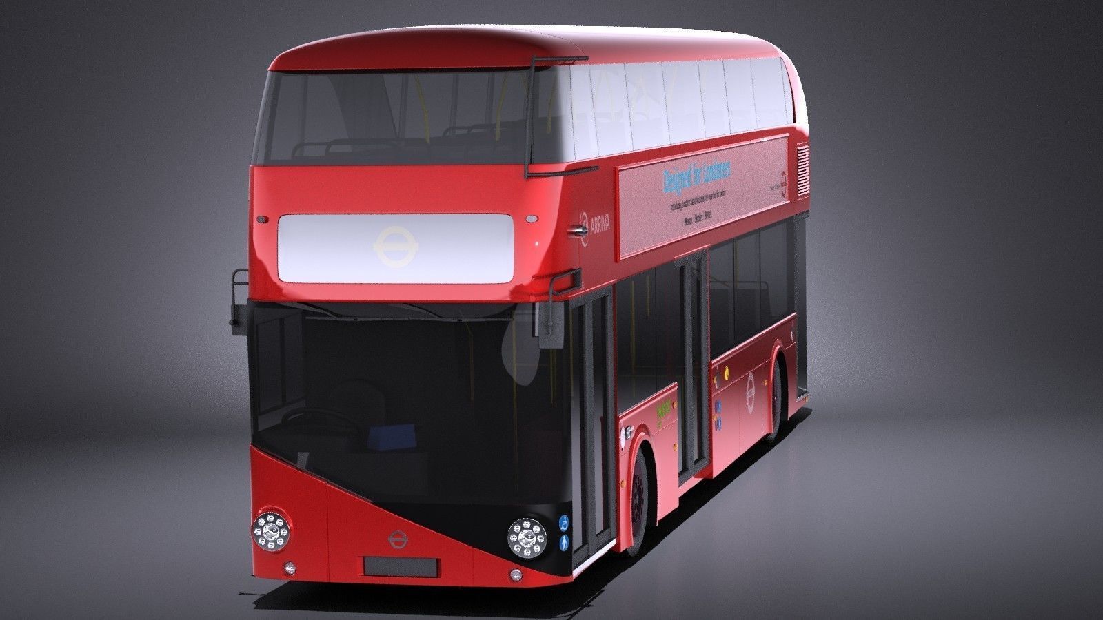 London Bus lt2 arriva vray 3D model_1