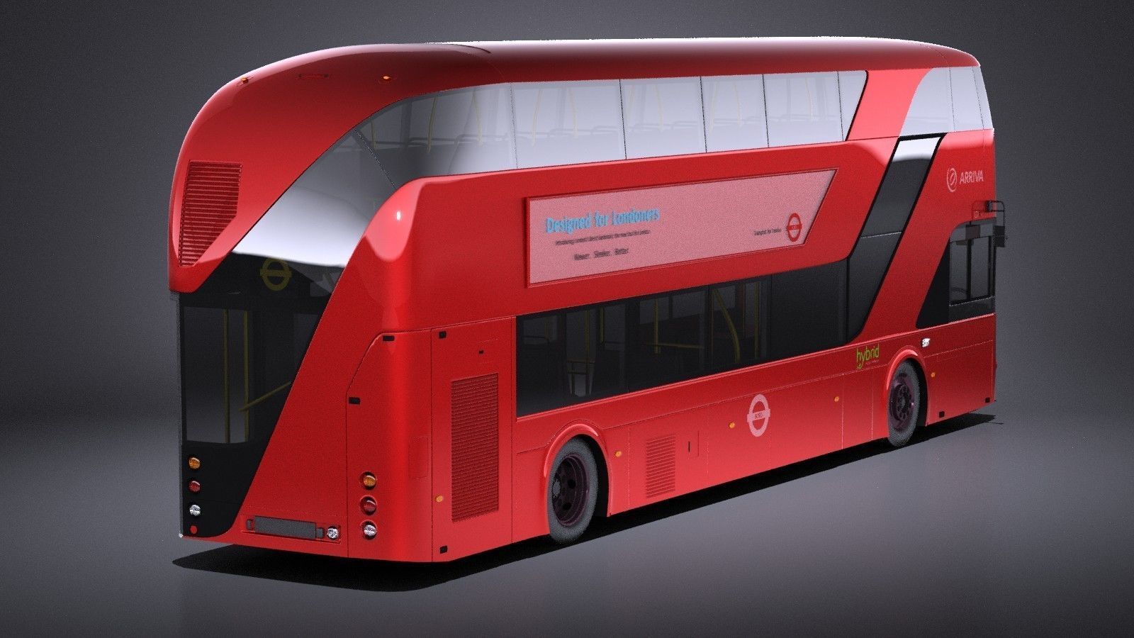 London Bus lt2 arriva vray 3D model_5